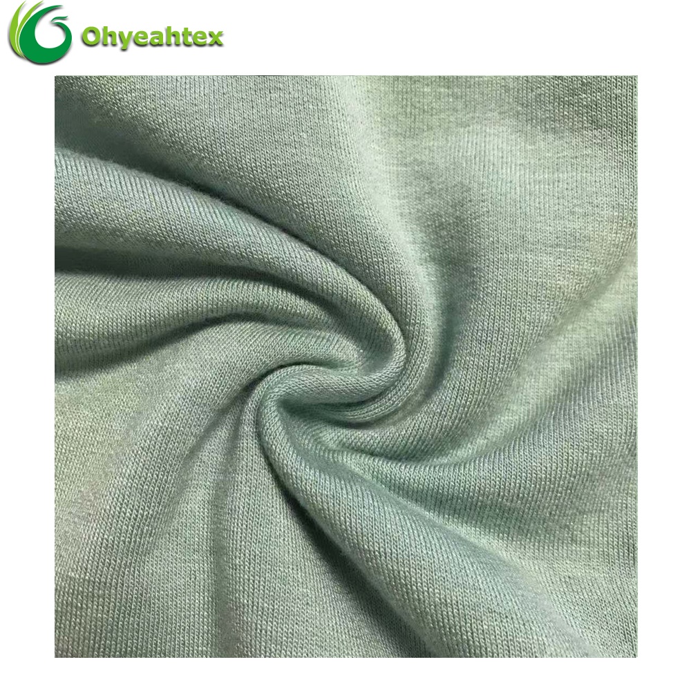 透气吸湿可定制颜色竹纤维有机棉混纺拉毛面料